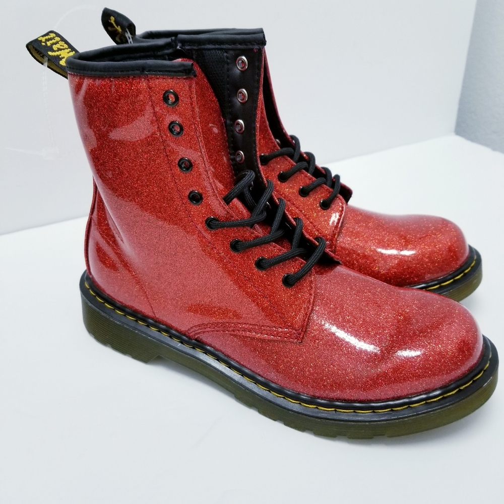 Dr. Marten Glitter Boots Holiday Red - Picture 3 of 8